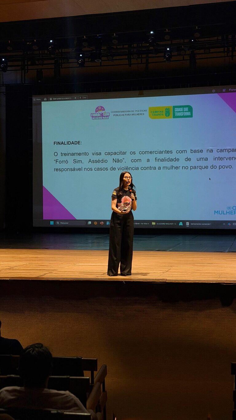 O MAIOR SÃO JOÃO DO MUNDO: Coordenadoria da Mulher da Prefeitura de Campina Grande capacita comerciantes do Parque do Povo com protocolo de Segurança para o público feminino